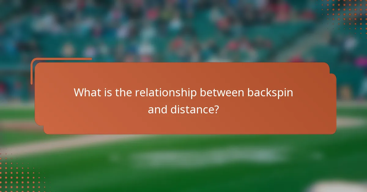 What is the relationship between backspin and distance?