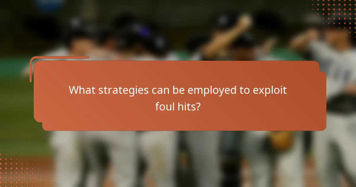 What strategies can be employed to exploit foul hits?